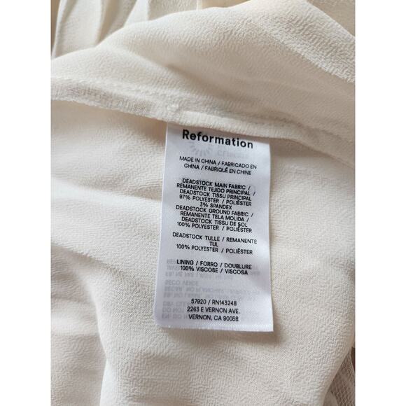 NWD Reformation Alouette Dress Size 4 Ivory Fior Di Latte #HW404 - Picture 14 of 14